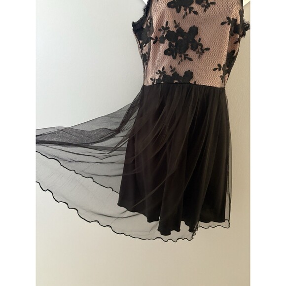 Vtg Mesh Speechless Dress Size 7 Black Lace Y2K Babydoll Fairy Whimsigoth - Picture 3 of 16